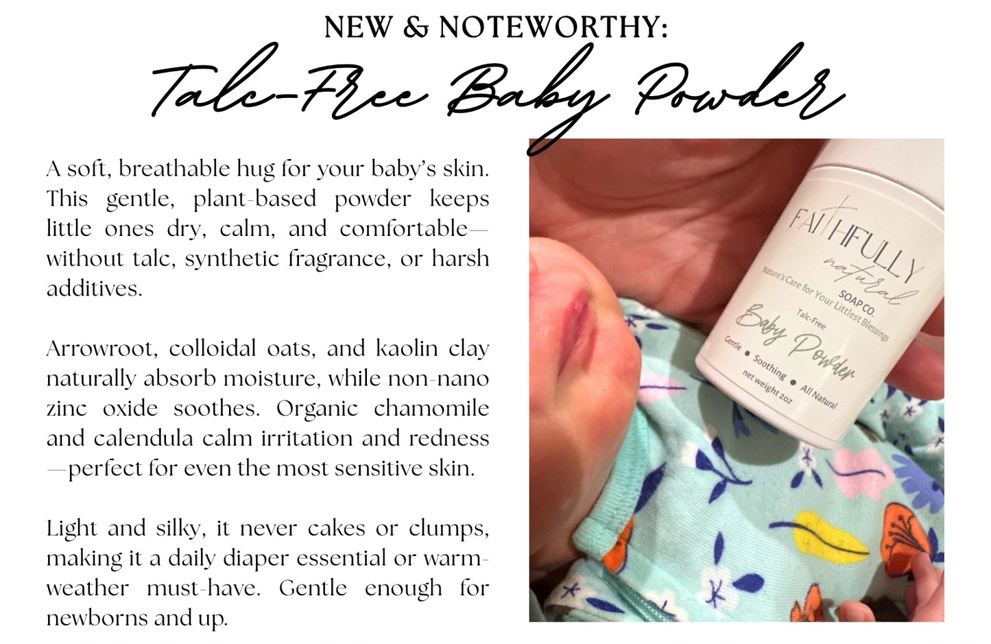 Talc-Free Baby Powder – Soothing Botanical Blend