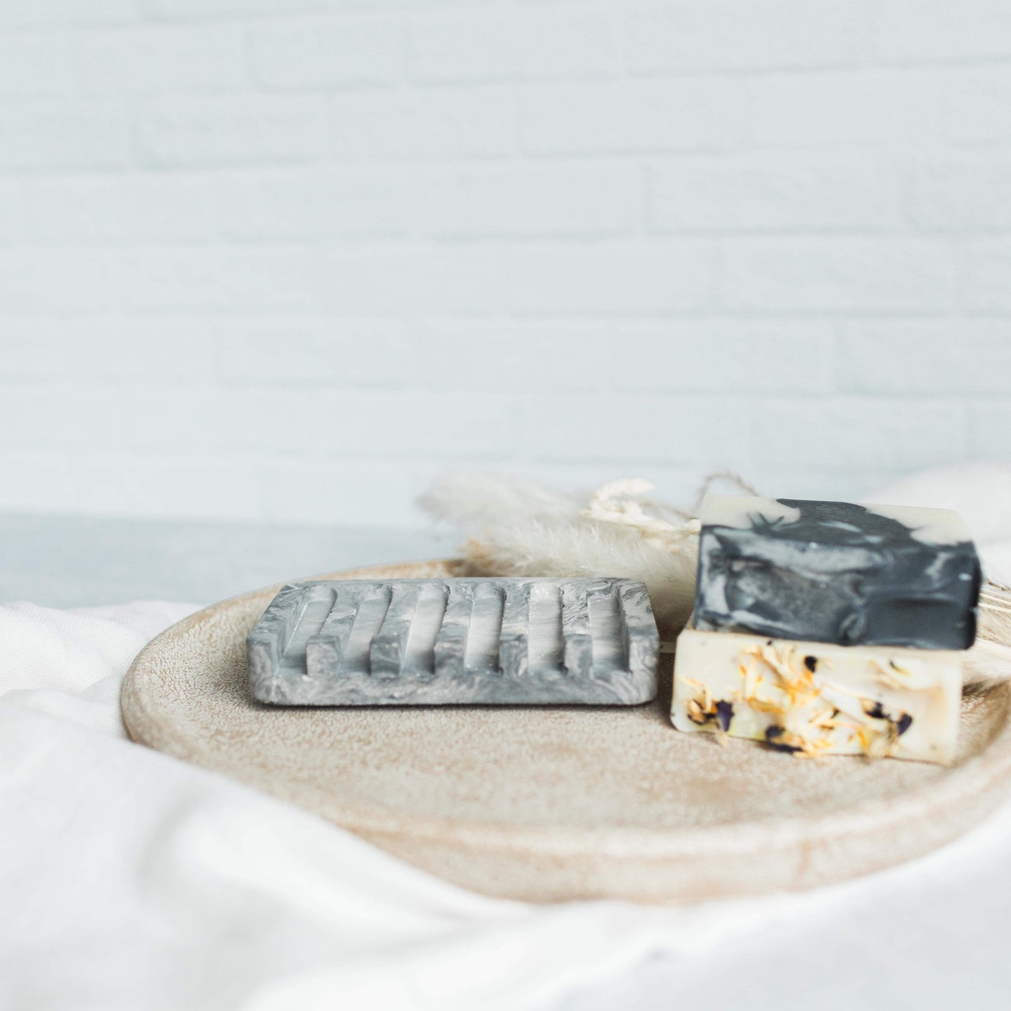 Marbled Concrete Soap Dish