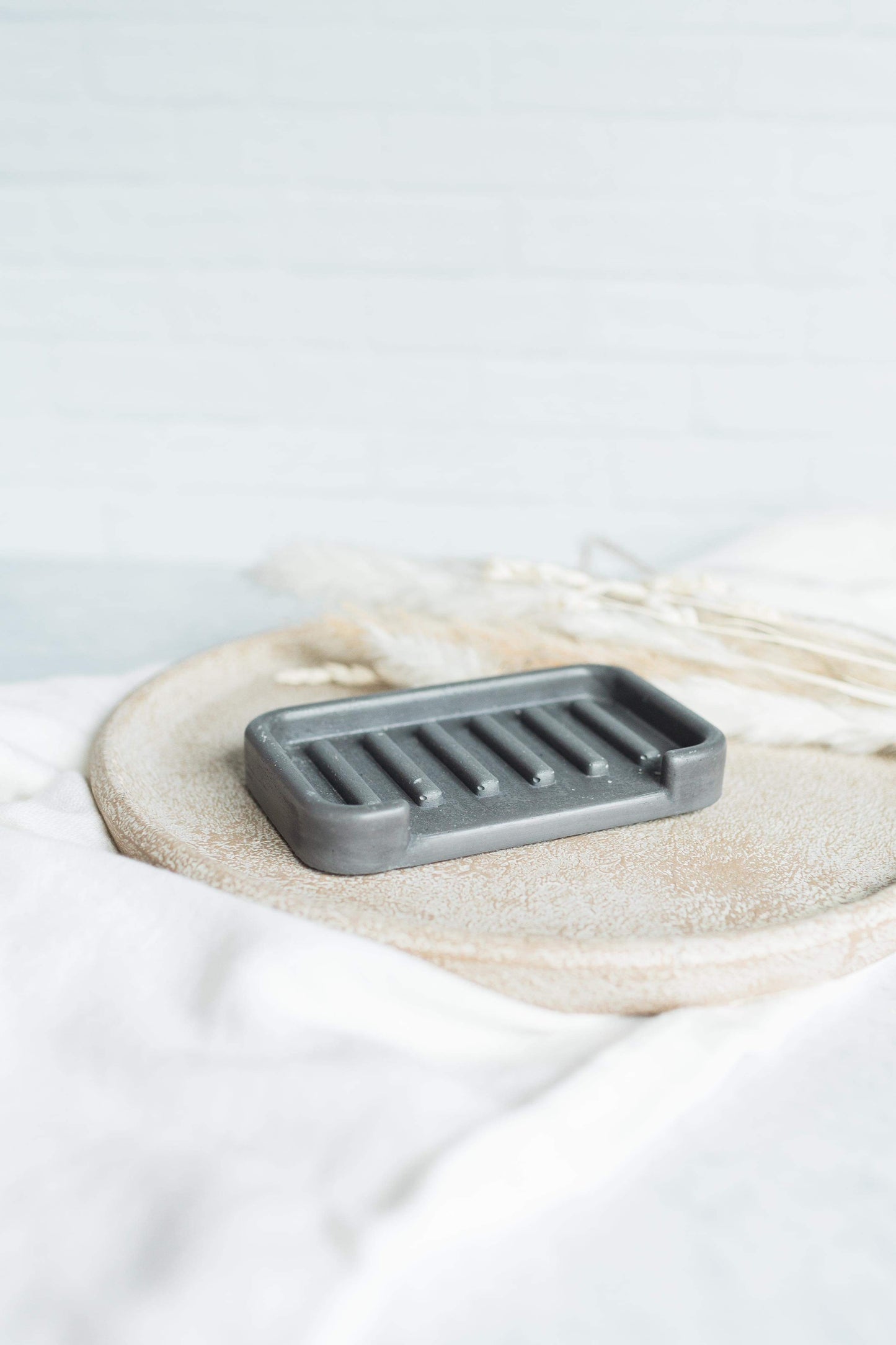 Gray Concrete Soap Dish